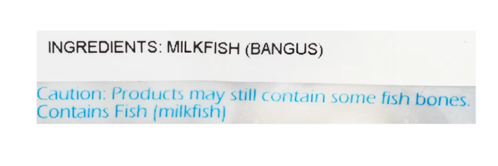 SARANGANI BAY: Baby Split Milkfish, Lbs